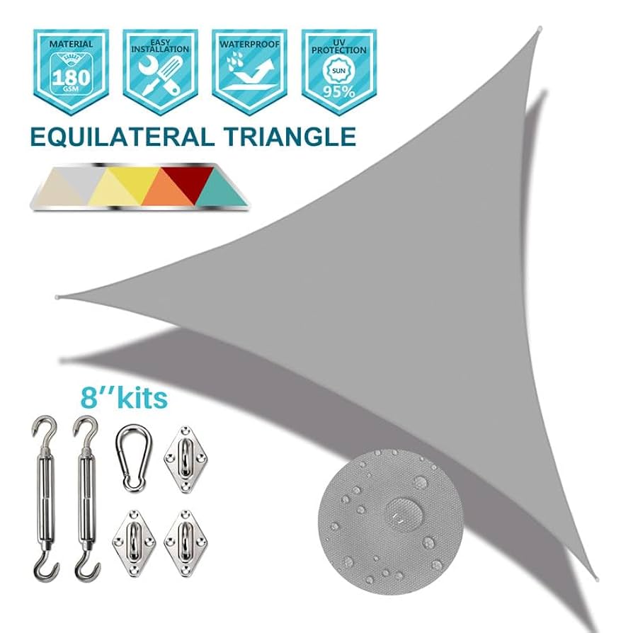 Amazon.com : COARBOR Waterproof 17'x17'x17' Sun Shade Sail